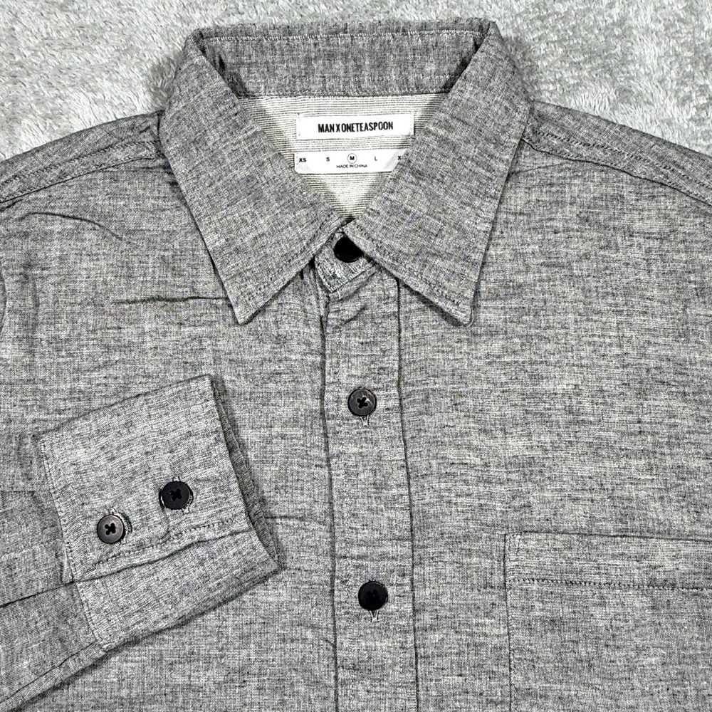 Man x One Teaspoon Shirt Mens Medium Black Gravy Woven Classic Ace Button Up NWT